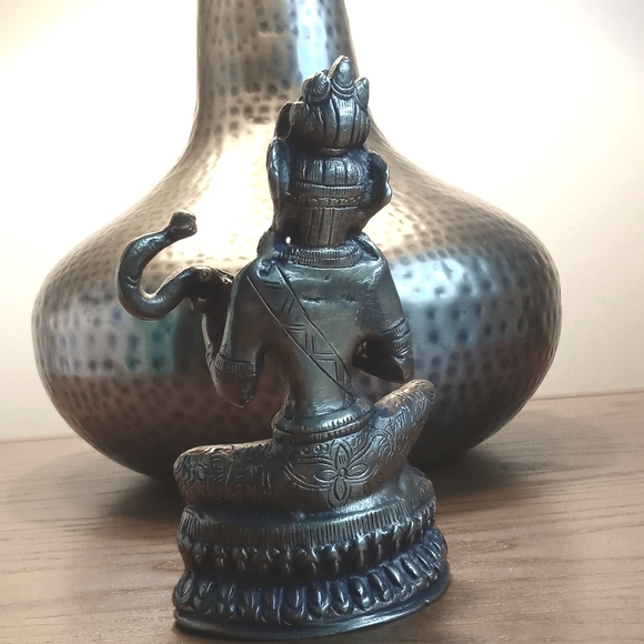 Antique Brass / Bronze Hindu Goddess Saraswati - Picture 2 of 8